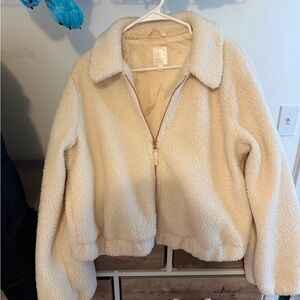 LC Lauren Conrad Cream Sherpa Jacket
